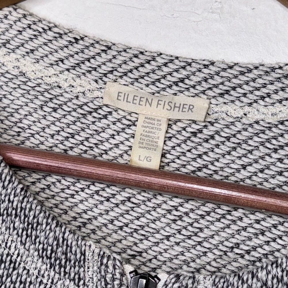 EILEEN FISHER Organic Cotton Terry Zip Cardigan Womens Size Large - Picture 4 of 7